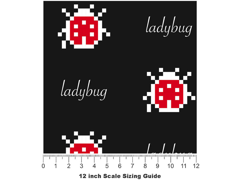 Pixel Luck Bug Vinyl Film Pattern Size 12 inch Scale~Rwraps Pixel Luck Bug Sizing Chart~2
