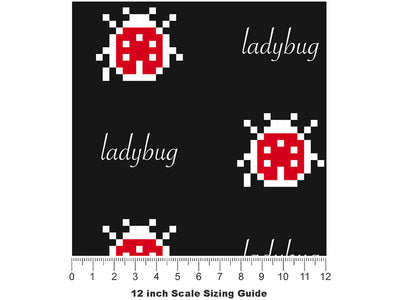 Pixel Luck Bug Vinyl Film Pattern Size 12 inch Scale~Rwraps Pixel Luck Bug Sizing Chart~2