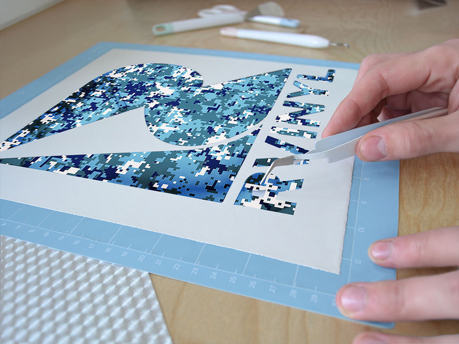 pixel peacock camouflage Easy Weed Craft Vinyl
