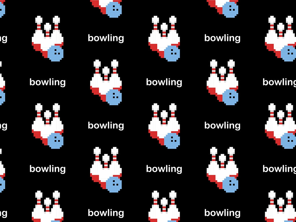 Rwraps™ Pixel Pins Bowling Vinyl Wrap | Sport Print Car Wrap Film