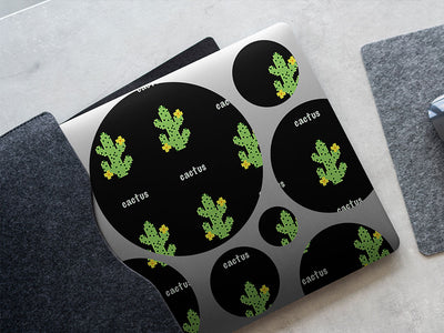 pixel pricks cactus DIY Laptop Stickers