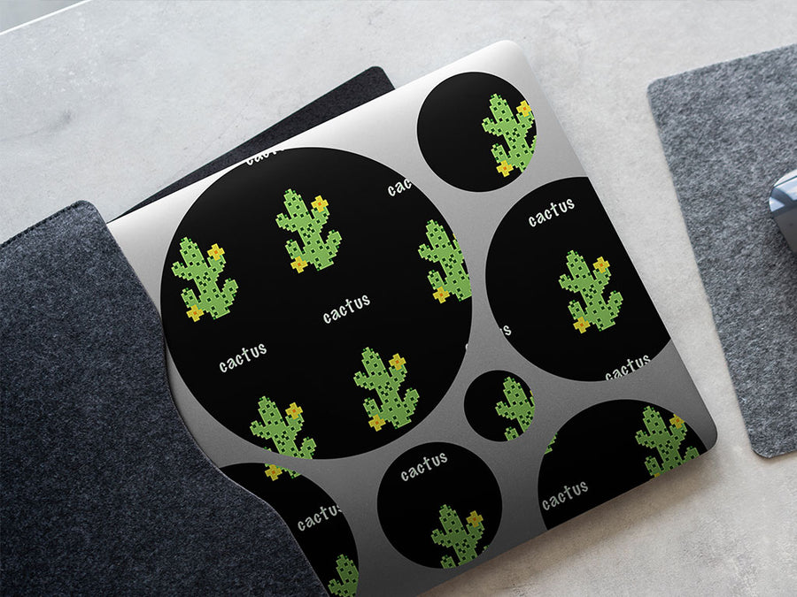 pixel pricks cactus DIY Laptop Stickers