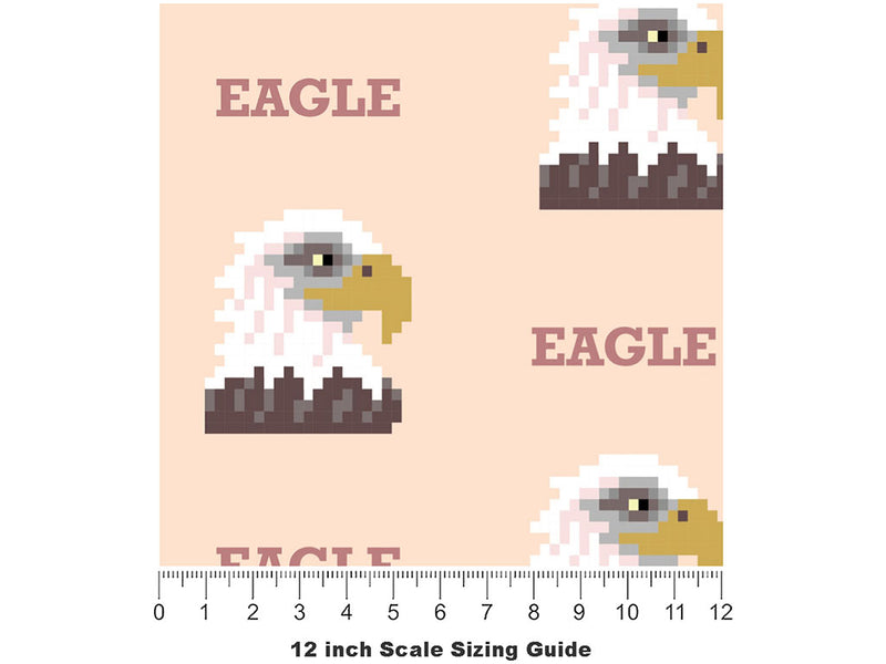 Pixel Pride Birds Vinyl Film Pattern Size 12 inch Scale~Rwraps Pixel Pride Birds Sizing Chart~2