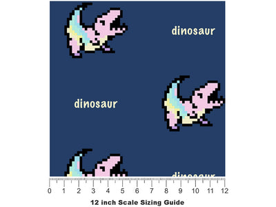 Pixel Rex Dinosaur Vinyl Film Pattern Size 12 inch Scale~Rwraps Pixel Rex Dinosaur Sizing Chart~2