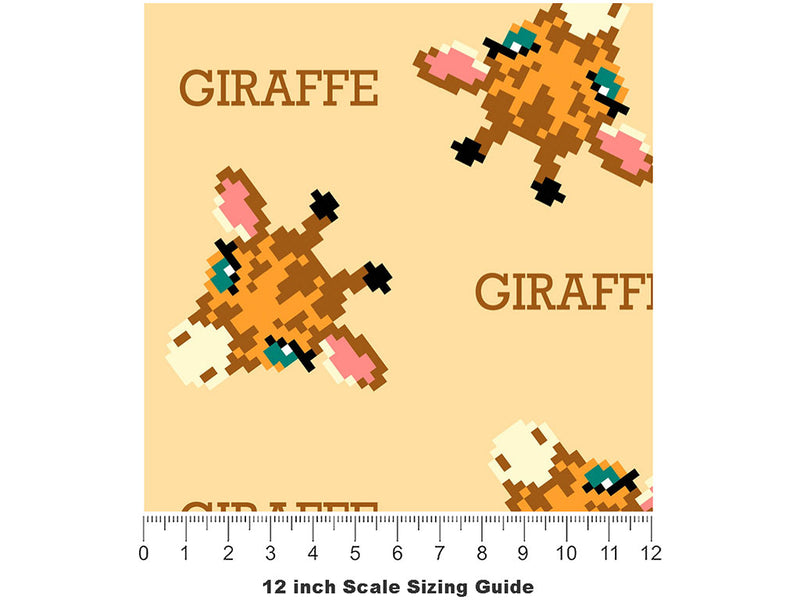 Pixel Ruminant Animal Vinyl Film Pattern Size 12 inch Scale~Rwraps Pixel Ruminant Animal Sizing Chart~2