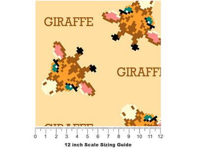 Pixel Ruminant Animal Vinyl Film Pattern Size 12 inch Scale~Rwraps Pixel Ruminant Animal Sizing Chart~2