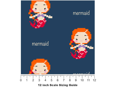 Pixel Siren Fantasy Vinyl Film Pattern Size 12 inch Scale~Rwraps Pixel Siren Fantasy Sizing Chart~2