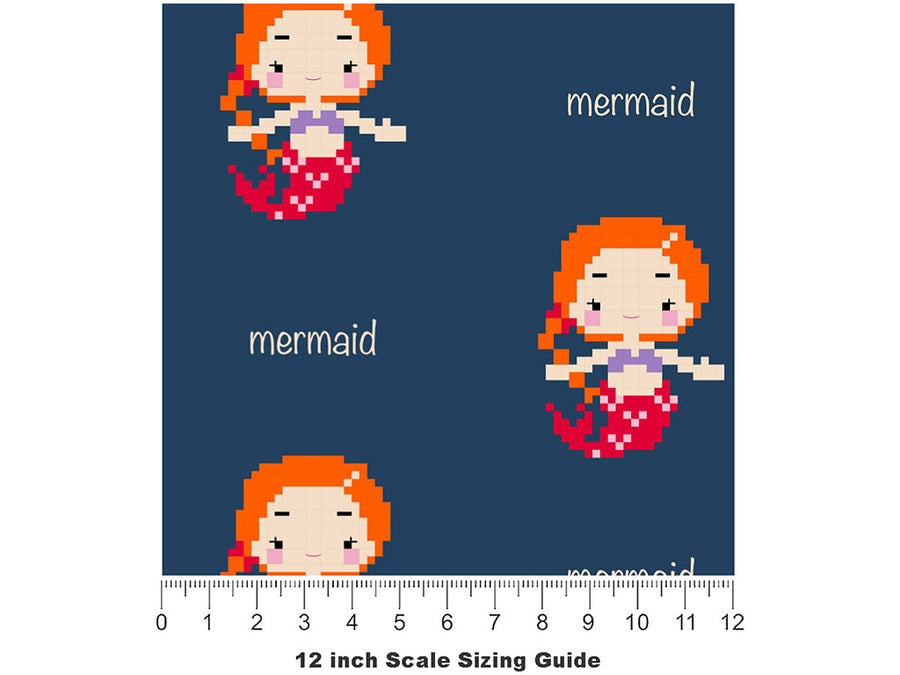 Pixel Siren Fantasy Vinyl Film Pattern Size 12 inch Scale~Rwraps Pixel Siren Fantasy Sizing Chart~2