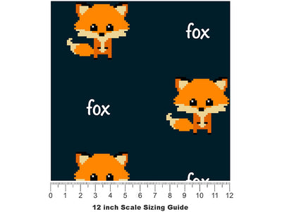 Pixel Tails Animal Vinyl Film Pattern Size 12 inch Scale~Rwraps Pixel Tails Animal Sizing Chart~2
