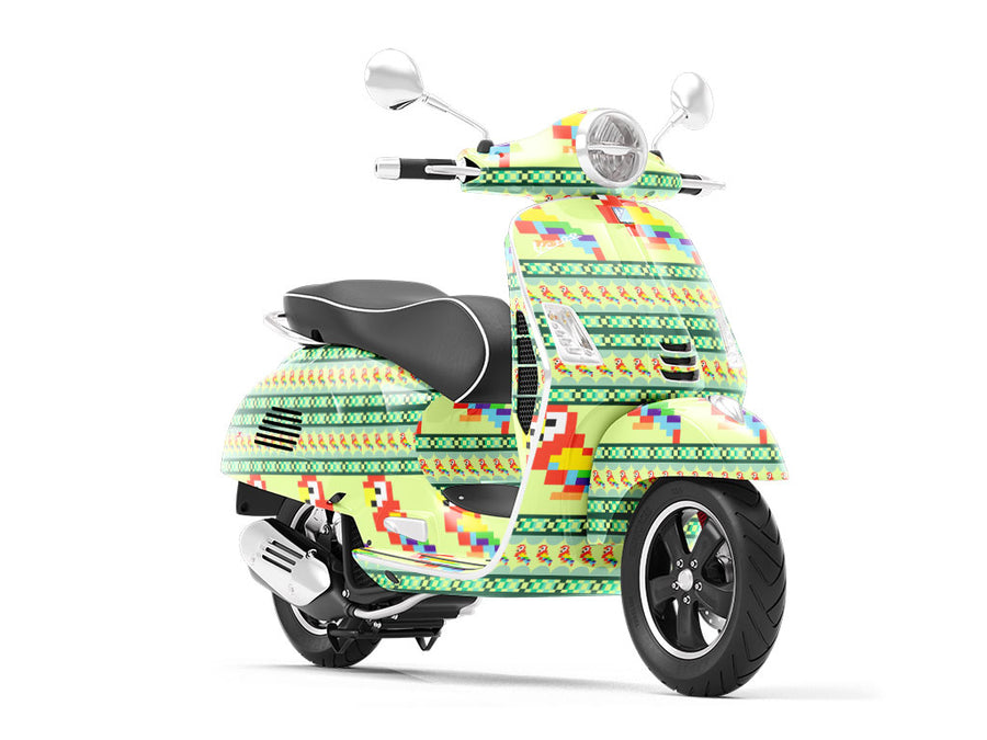 Pixelated Dialogue Birds Vespa Scooter Wrap Film