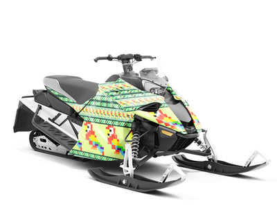 Pixelated Dialogue Birds Custom Wrapped Snowmobile