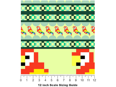 Pixelated Dialogue Birds Vinyl Film Pattern Size 12 inch Scale~Rwraps Pixelated Dialogue Birds Sizing Chart~2