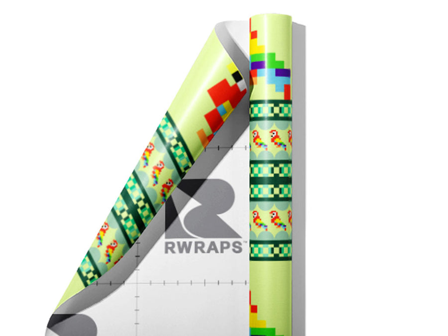 Pixelated Dialogue Birds Wrap Film Sheets~Rwraps Series 914 Pixelated Dialogue Birds Scrolled Sheet~3