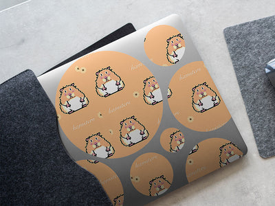 pixelated gold animal DIY Laptop Stickers