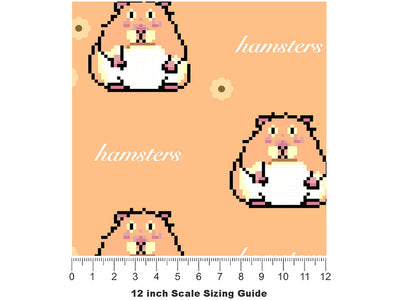 Pixelated Gold Rodent Vinyl Film Pattern Size 12 inch Scale~Rwraps Pixelated Gold Rodent Sizing Chart~2
