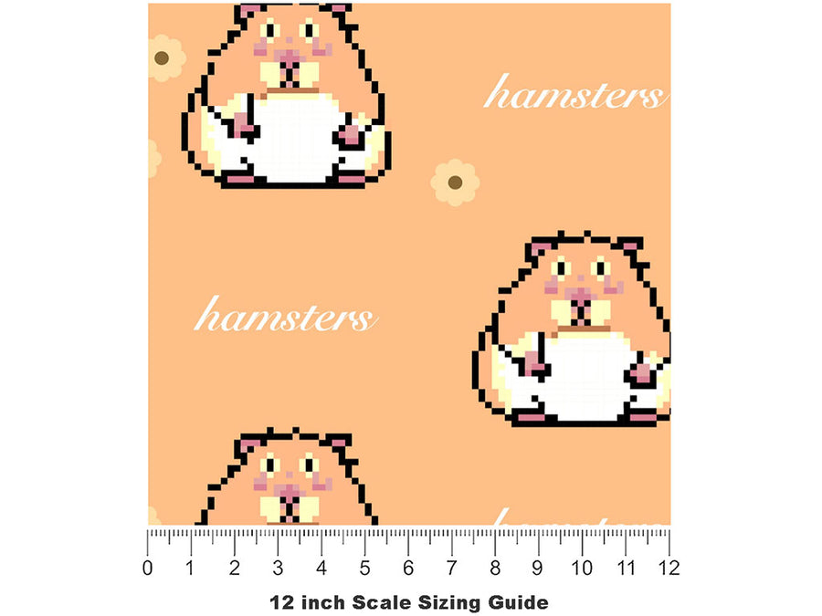 Pixelated Gold Rodent Vinyl Film Pattern Size 12 inch Scale~Rwraps Pixelated Gold Rodent Sizing Chart~2