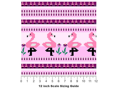 Pixelated Ibis Birds Vinyl Film Pattern Size 12 inch Scale~Rwraps Pixelated Ibis Birds Sizing Chart~2
