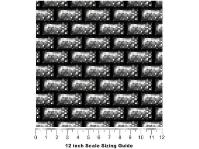 Pixelated Version 1 Brick Vinyl Film Pattern Size 12 inch Scale~Rwraps Pixelated Version 1 Brick Sizing Chart~3
