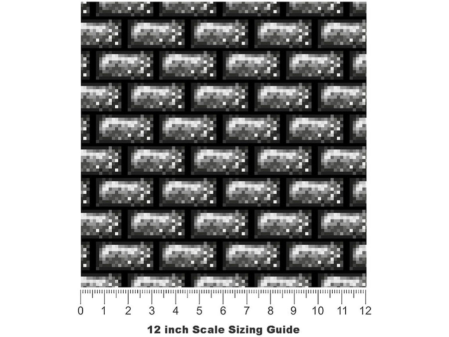 Pixelated Version 1 Brick Vinyl Film Pattern Size 12 inch Scale~Rwraps Pixelated Version 1 Brick Sizing Chart~3