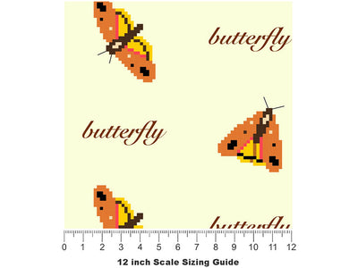 Pixelfly  Bug Vinyl Film Pattern Size 12 inch Scale~Rwraps Pixelfly  Bug Sizing Chart~2