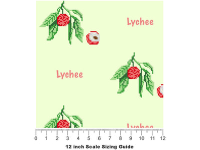 Pixelychee  Fruit Vinyl Film Pattern Size 12 inch Scale~Rwraps Pixelychee  Fruit Sizing Chart~2