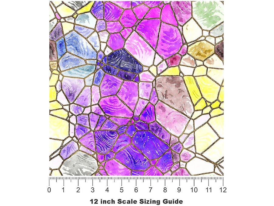 Pizza Edge Mosaic Vinyl Film Pattern Size 12 inch Scale~Rwraps Pizza Edge Mosaic Sizing Chart~2
