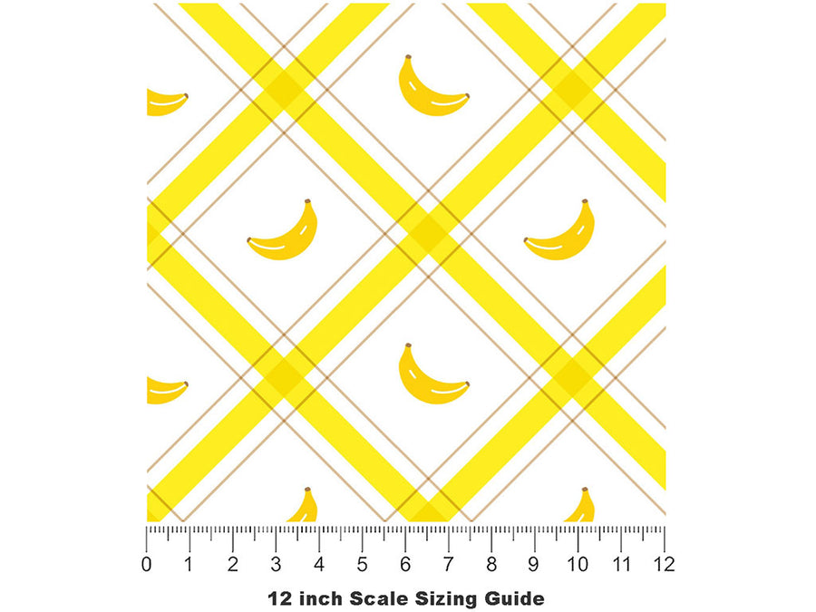 Plaid Plantains Fruit Vinyl Film Pattern Size 12 inch Scale~Rwraps Plaid Plantains Fruit Sizing Chart~2