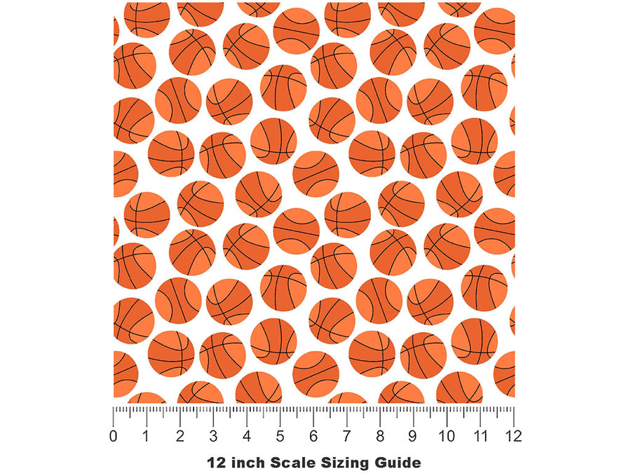 Plain Basketballs Sport Vinyl Film Pattern Size 12 inch Scale~Rwraps Plain Basketballs Sport Sizing Chart~2