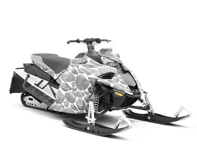 Plain Grey Cobblestone Custom Wrapped Snowmobile