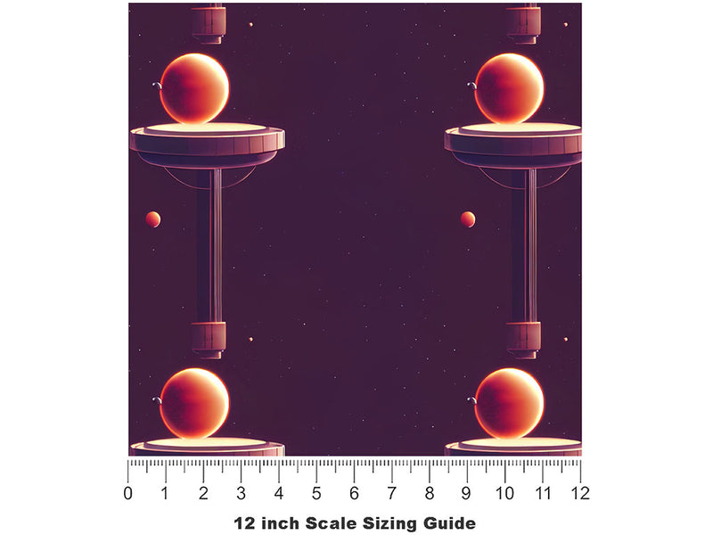 Planetary Pillars Science Fiction Vinyl Film Pattern Size 12 inch Scale~Rwraps Planetary Pillars Science Fiction Sizing Chart~2