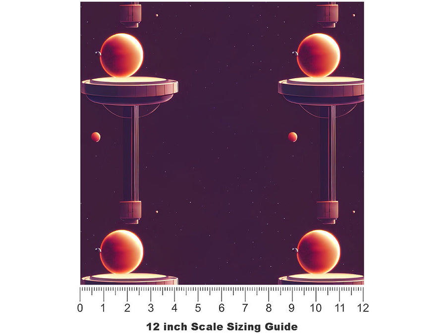 Planetary Pillars Science Fiction Vinyl Film Pattern Size 12 inch Scale~Rwraps Planetary Pillars Science Fiction Sizing Chart~2