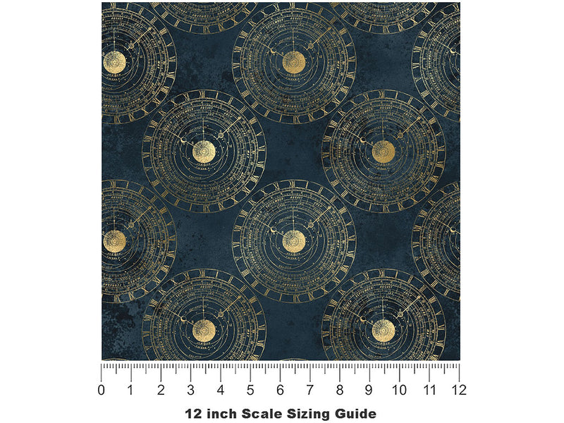 Planetary Timestamps Steampunk Vinyl Film Pattern Size 12 inch Scale~Rwraps Planetary Timestamps Steampunk Sizing Chart~2