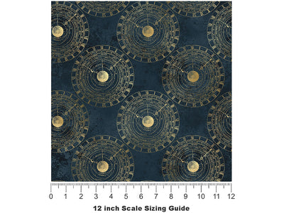 Planetary Timestamps Steampunk Vinyl Film Pattern Size 12 inch Scale~Rwraps Planetary Timestamps Steampunk Sizing Chart~2
