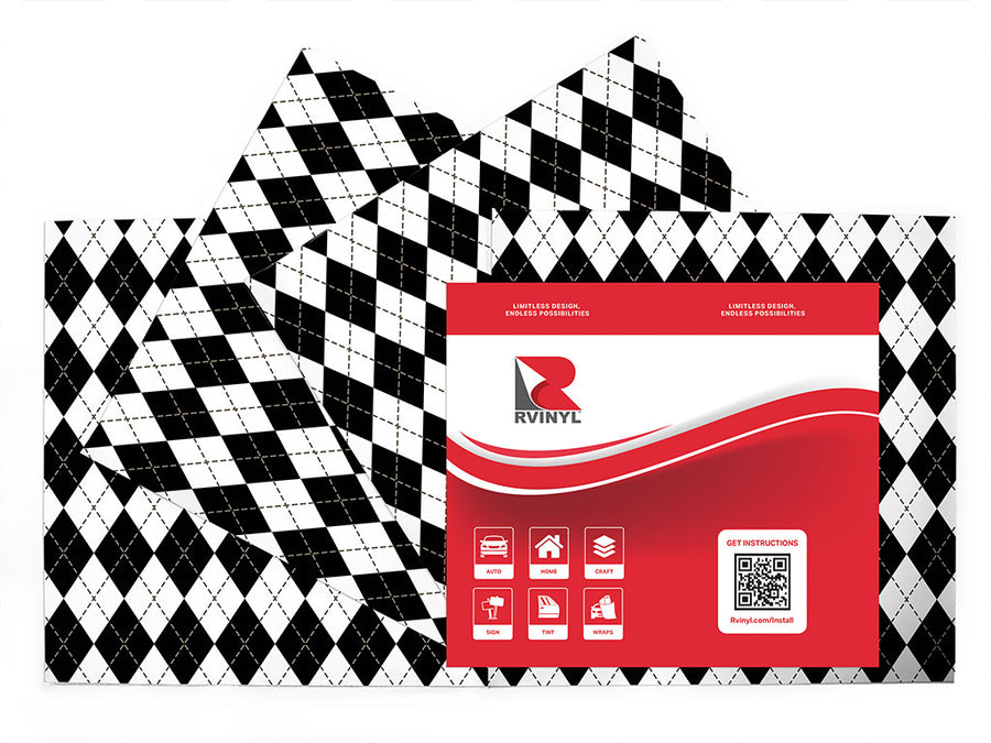 play checkers argyle Craft Vinyl Sheet Pack