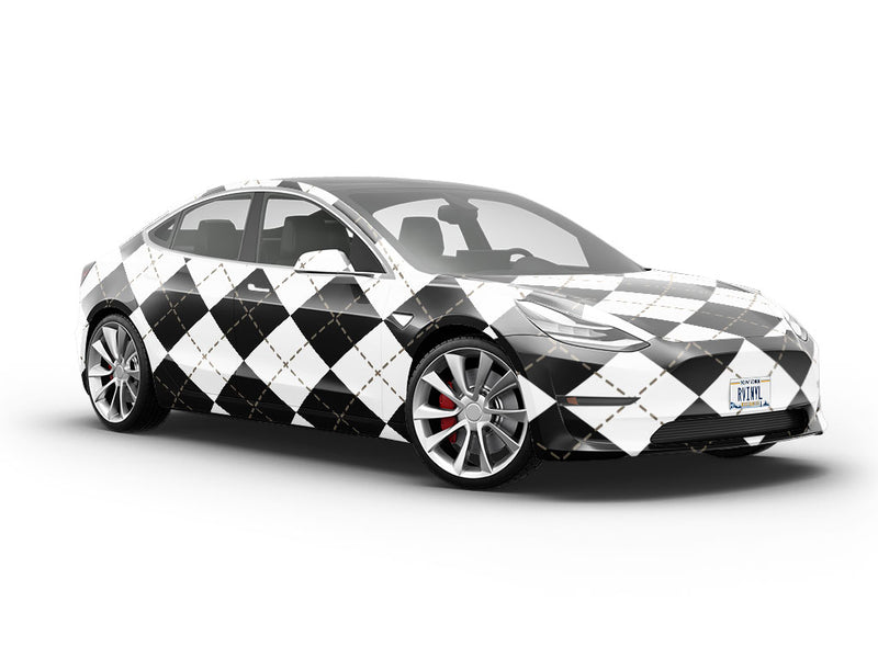 Play Checkers Argyle Vehicle Vinyl Wrap