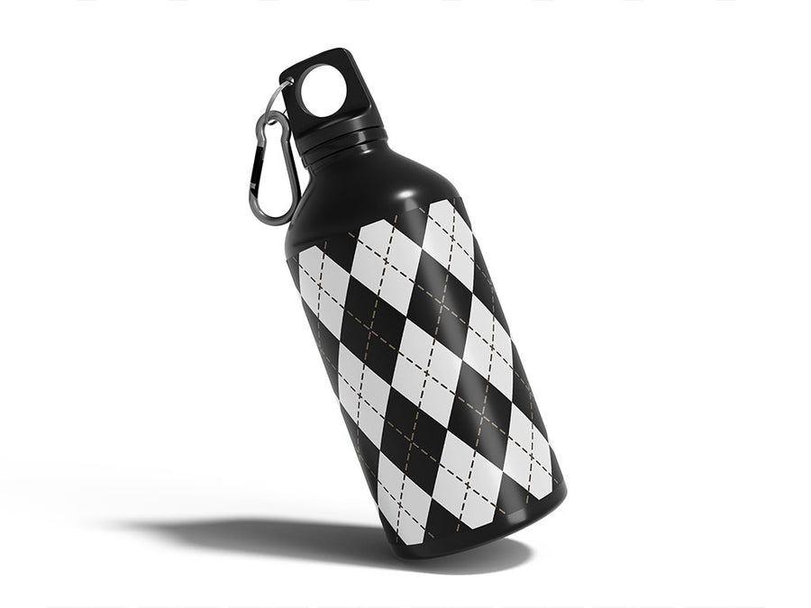 play checkers argyle Water Bottle DIY Stickers