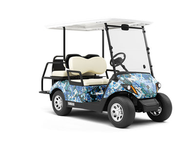 Play the Blues Sticker Bomb Wrapped Golf Cart