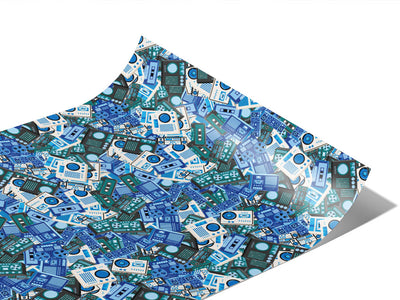 Play the Blues Sticker Bomb Vinyl Wraps~Rwraps Series 914 Digitally Printed Vinyl Wrap~1