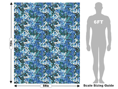 Play the Blues Sticker Bomb Vehicle Wrap Scale~Rwraps Series 914 Play the Blues Sticker Bomb Measurements~2
