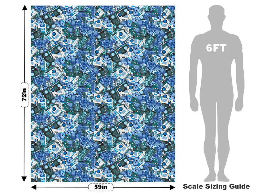 Play the Blues Sticker Bomb Vehicle Wrap Scale~Rwraps Series 914 Play the Blues Sticker Bomb Measurements~2