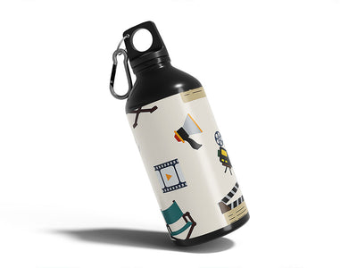 playback start movie Water Bottle DIY Stickers