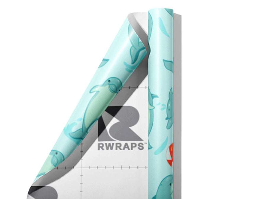 Playful Dolphins Marine Life Wrap Film Sheets~Rwraps Series 914 Playful Dolphins Marine Life Scrolled Sheet~3