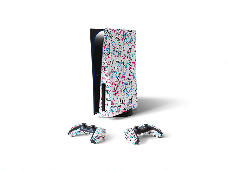 playful notes music Sony PS5 DIY Skin