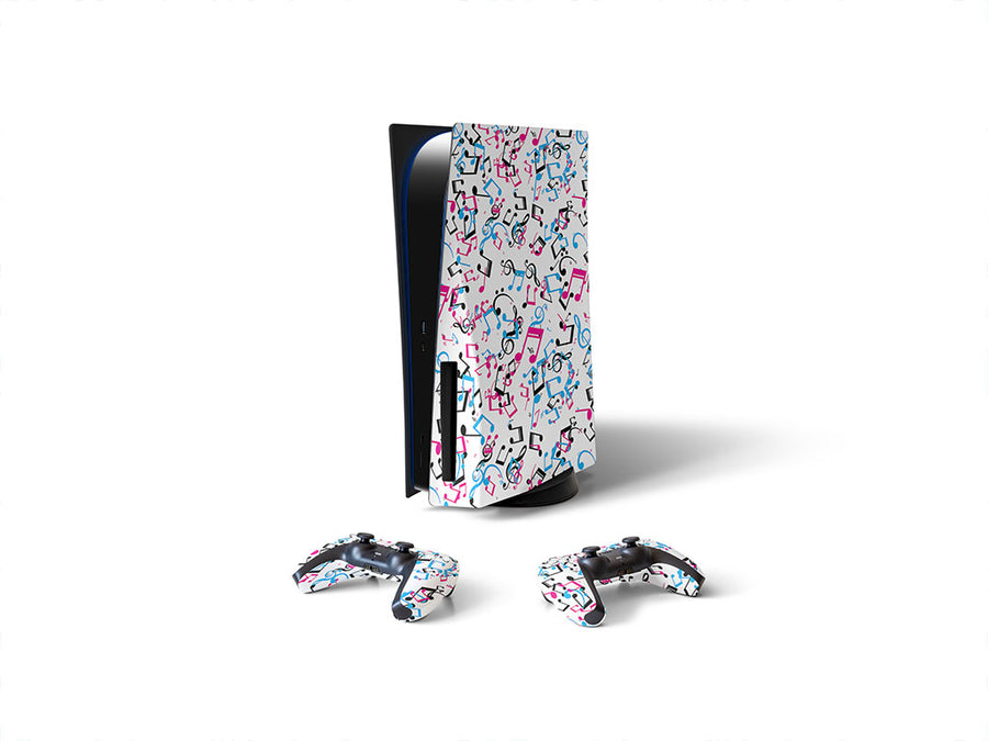playful notes music Sony PS5 DIY Skin