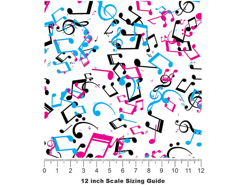 Playful Notes Music Vinyl Film Pattern Size 12 inch Scale~Rwraps Playful Notes Music Sizing Chart~2