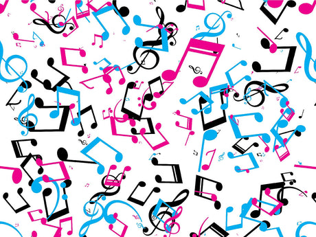 Playful Notes Music Vinyl Wrap Pattern~Rwraps Series 914 Digitally Printed Vinyl Wrap~0