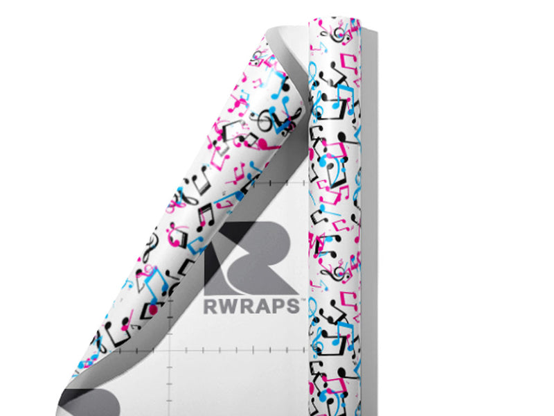Playful Notes Music Wrap Film Sheets~Rwraps Series 914 Playful Notes Music Scrolled Sheet~3
