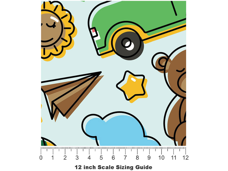 Playroom Fun Toy Room Vinyl Film Pattern Size 12 inch Scale~Rwraps Playroom Fun Toy Room Sizing Chart~2