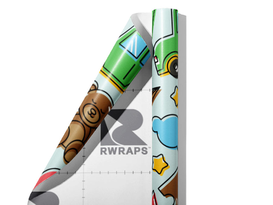 Playroom Fun Toy Room Wrap Film Sheets~Rwraps Series 914 Playroom Fun Toy Room Scrolled Sheet~3