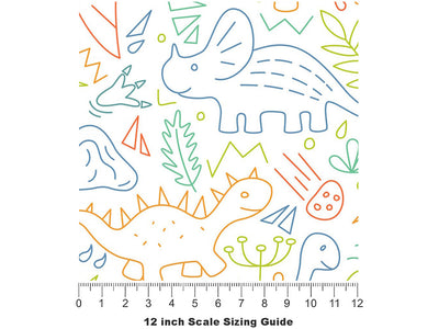 Playroom Pals Dinosaur Vinyl Film Pattern Size 12 inch Scale~Rwraps Playroom Pals Dinosaur Sizing Chart~2